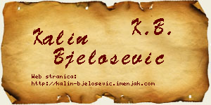 Kalin Bjelošević vizit kartica